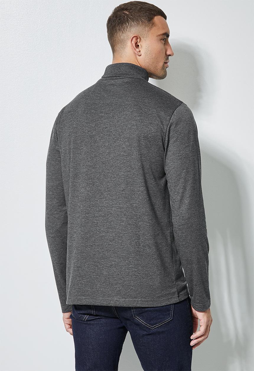 Superbalist - Milan long sleeve roll neck tee - charcoal melange
