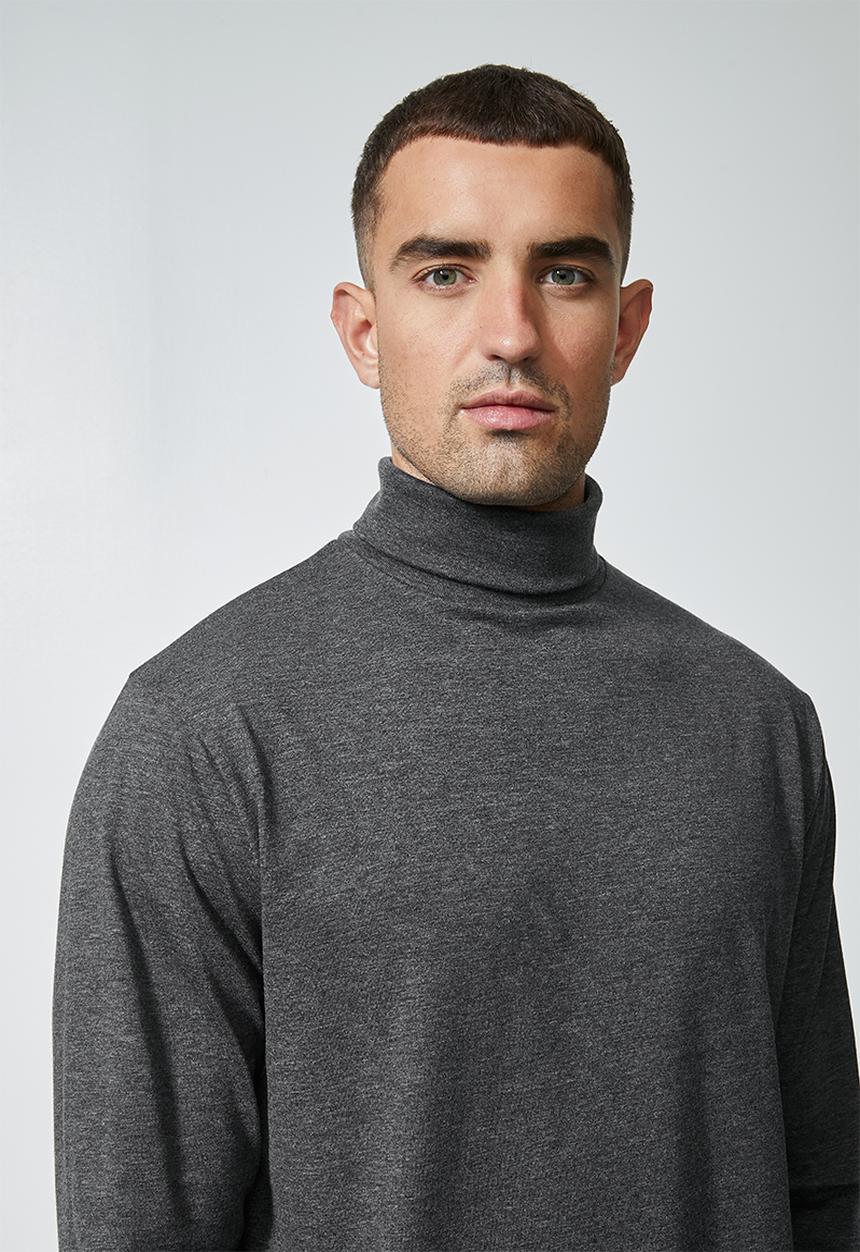 Superbalist - Milan long sleeve roll neck tee - charcoal melange