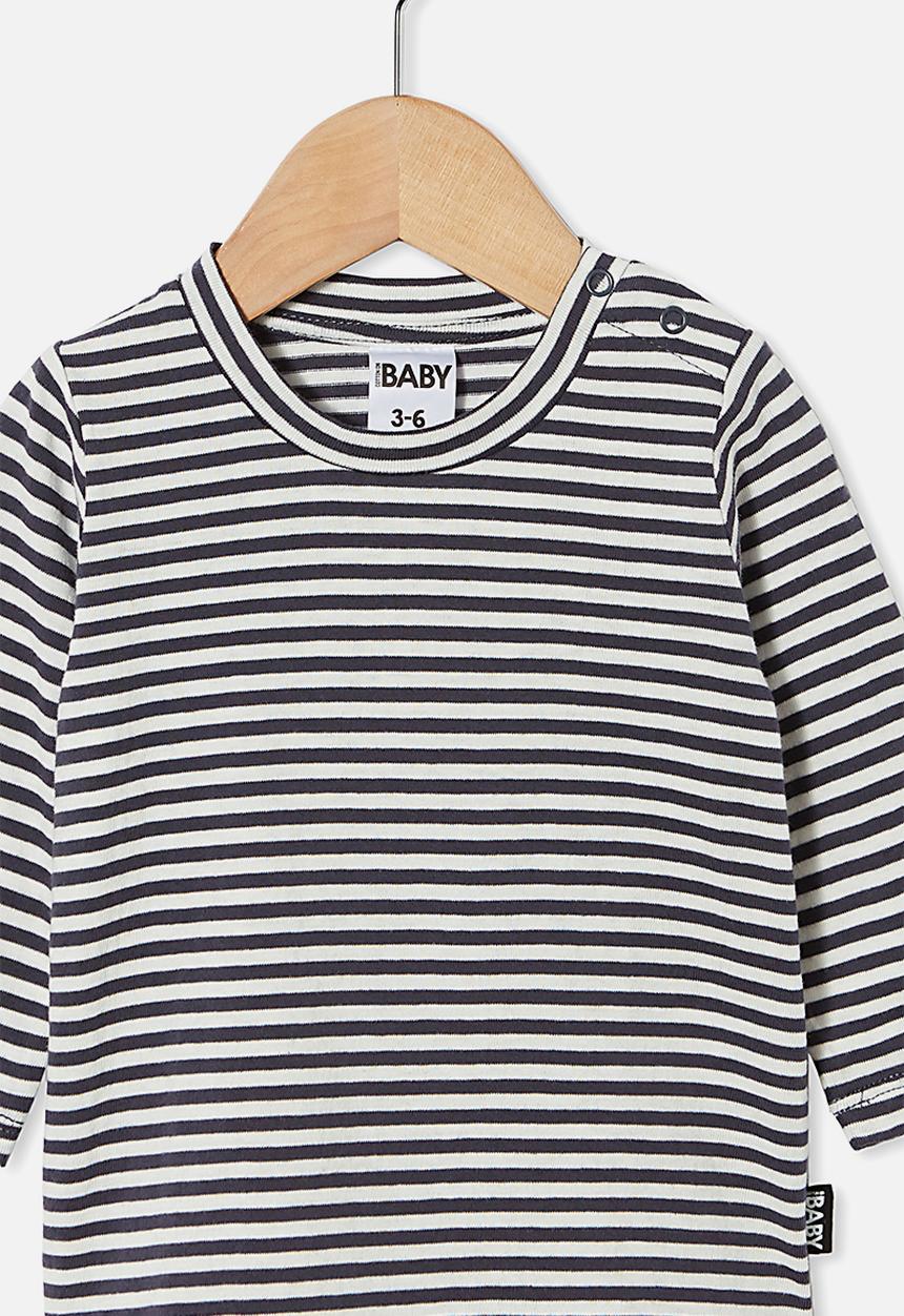 Cotton On - Jamie long sleeve tee - chris stripe vintage navy/vanilla
