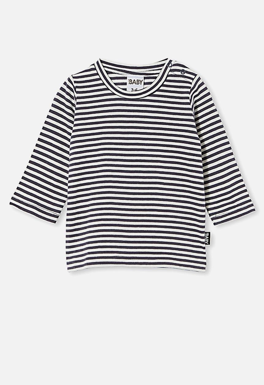 Cotton On - Jamie long sleeve tee - chris stripe vintage navy/vanilla