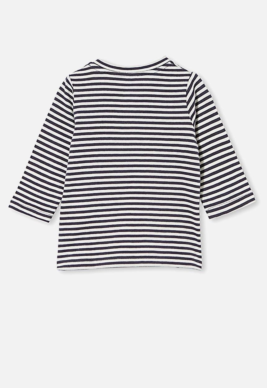 Cotton On - Jamie long sleeve tee - chris stripe vintage navy/vanilla