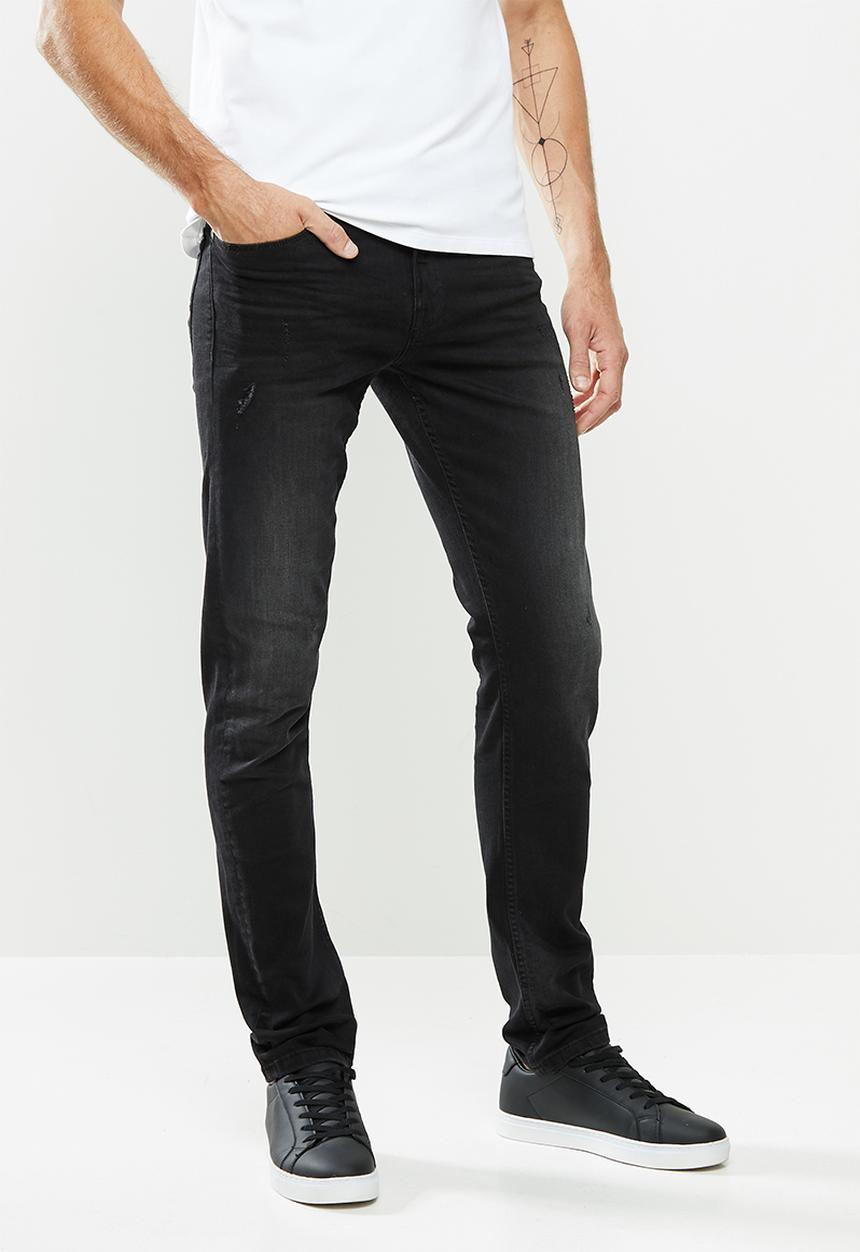 GUESS - Slim taper stretch denim - black wash