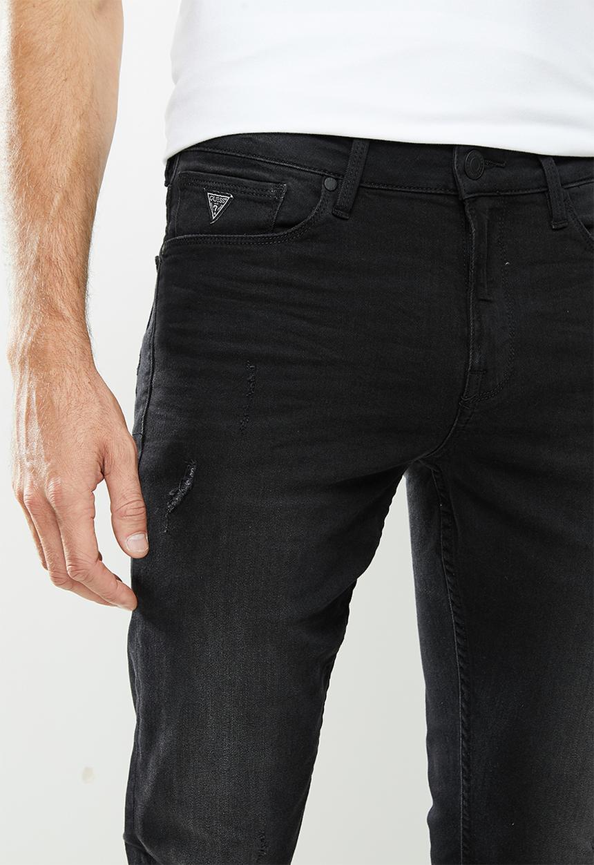 GUESS - Slim taper stretch denim - black wash