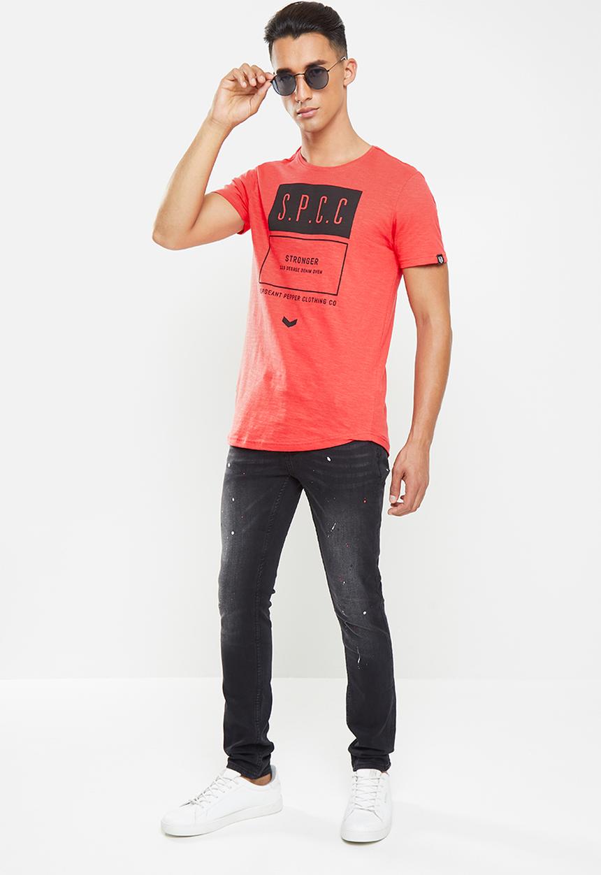 S.P.C.C - Cheshire scooped hem tee - red