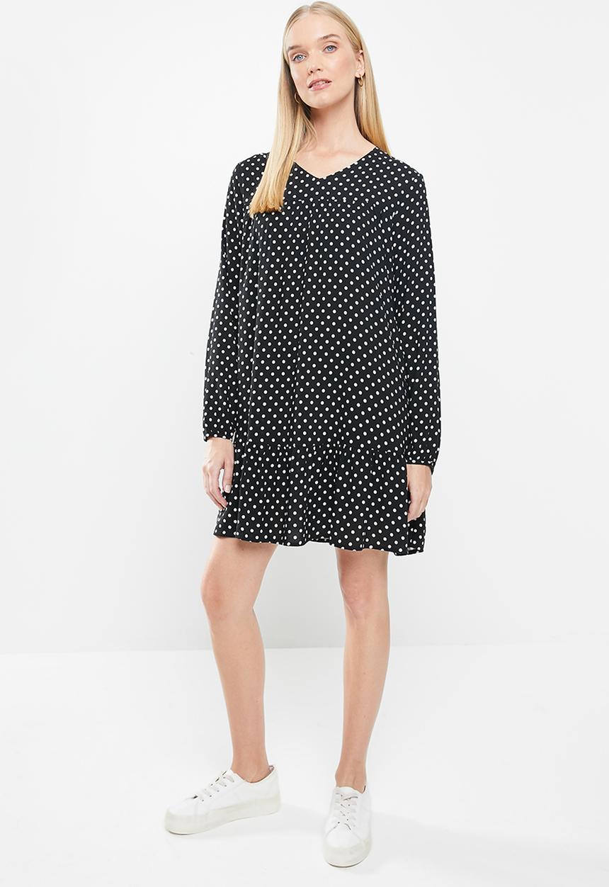 Jacqueline de Yong - Enzo tier dress - black & white 