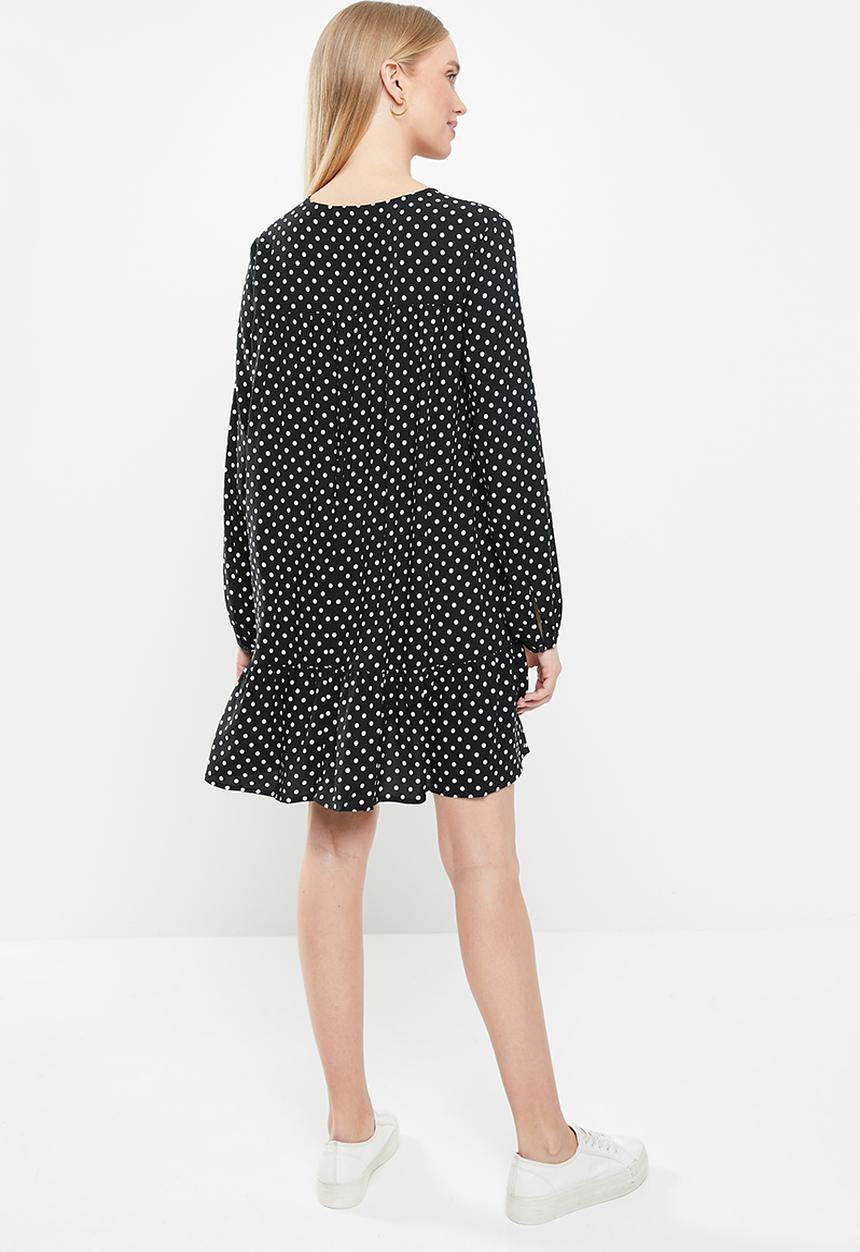 Jacqueline de Yong - Enzo tier dress - black & white 