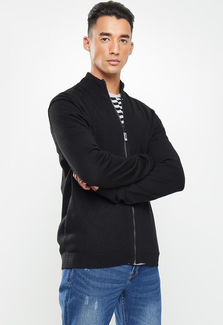 Only & Sons - Tyler 12 m zip cardigan knit - black