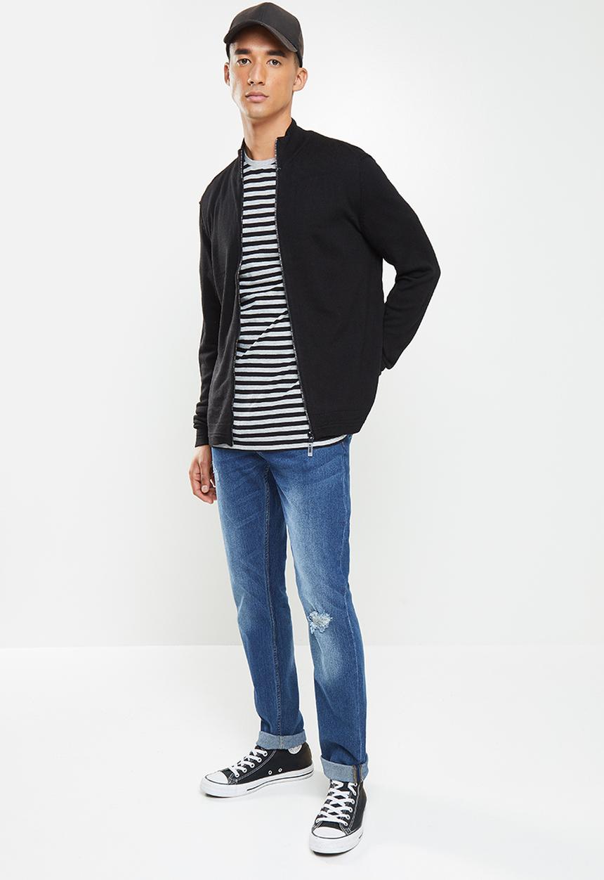 Only & Sons - Tyler 12 m zip cardigan knit - black