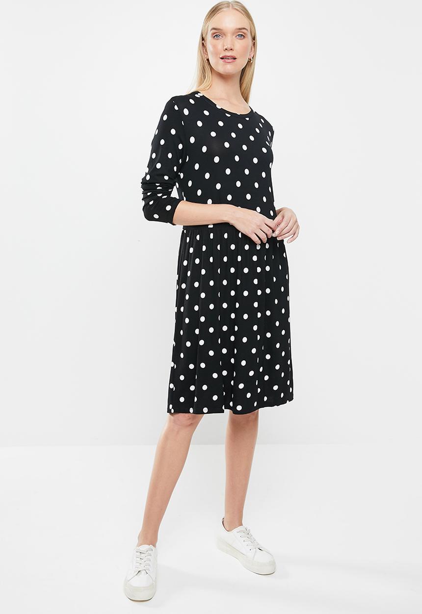 Jacqueline de Yong - Hailey dot dress - black & white 