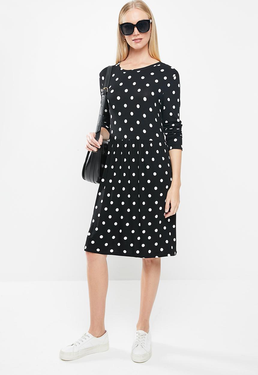 Jacqueline de Yong - Hailey dot dress - black & white 