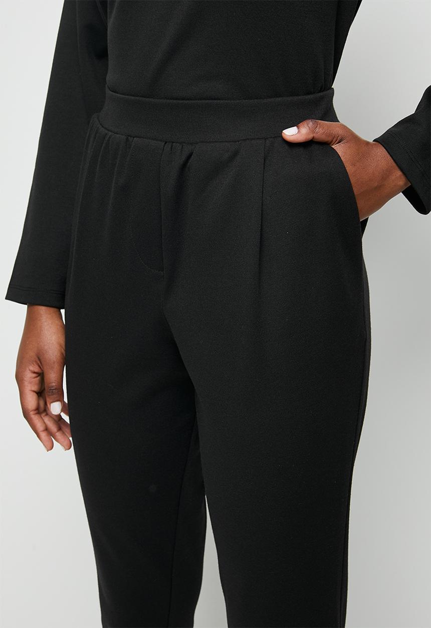 edit - Pull on ponti knit trouser - black