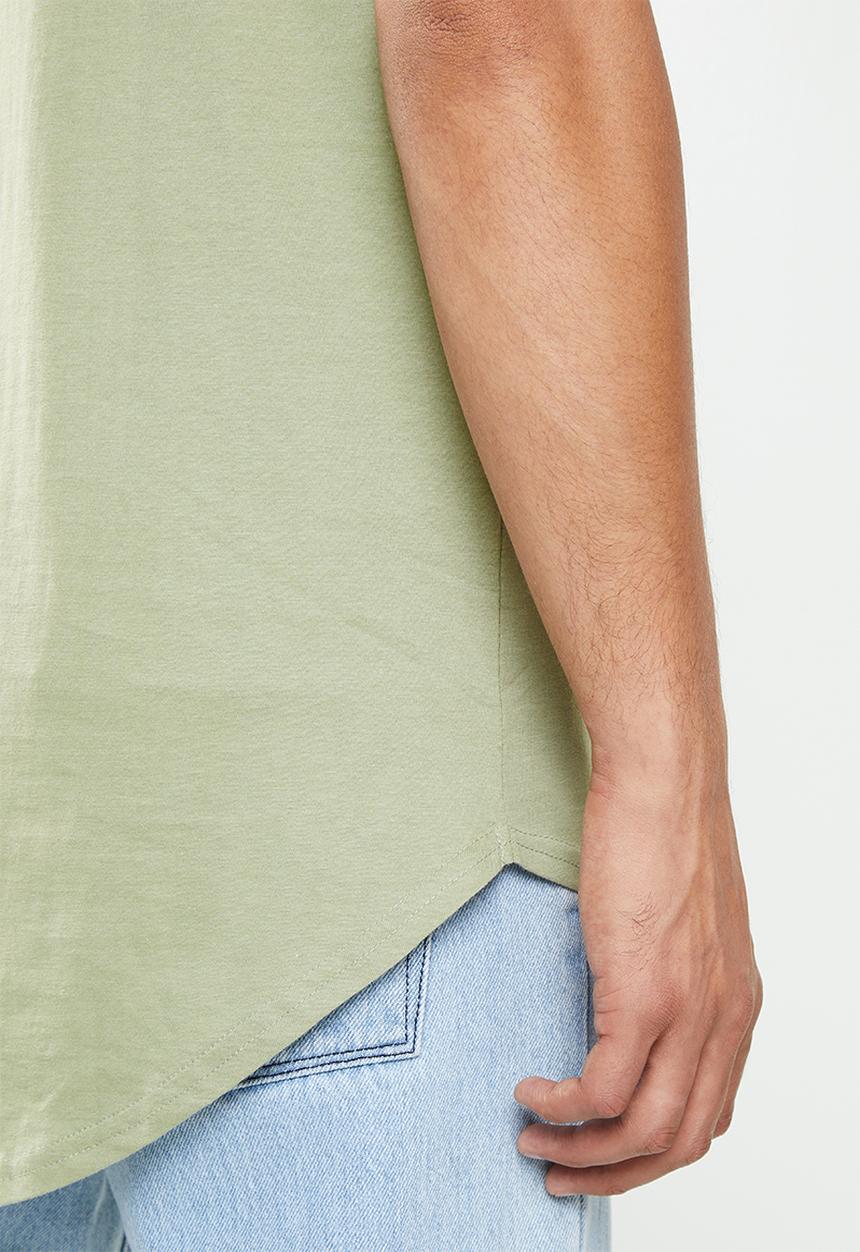 Factorie - Curved graphic T-shirt - sage