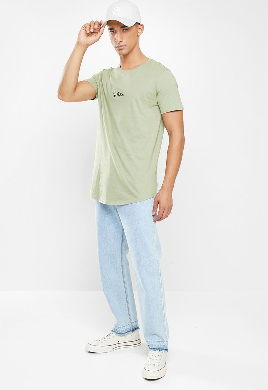 Factorie - Curved graphic T-shirt - sage
