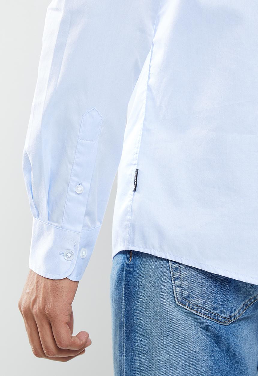 Only & Sons - Alves life long sleeve 2-ply easy iron shirt - blue