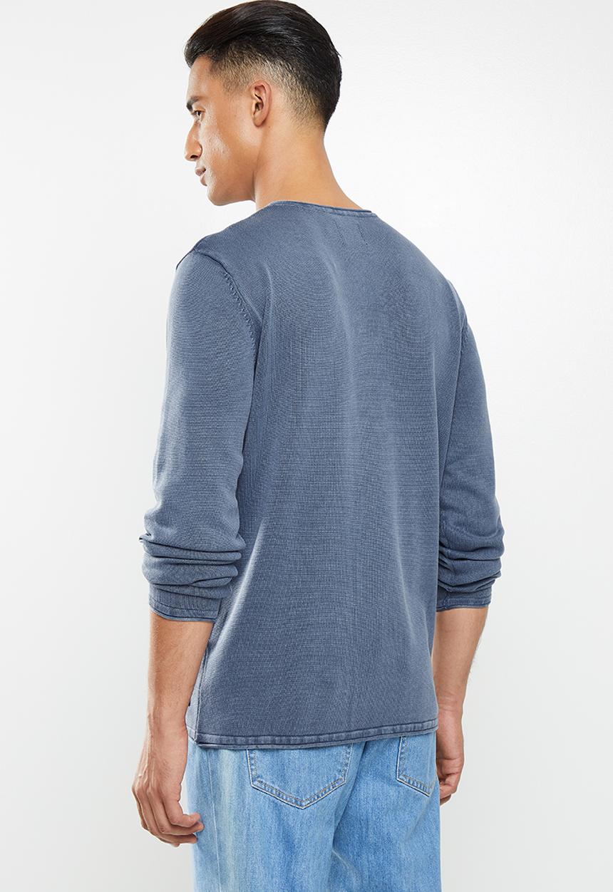 Only & Sons - Garson life 12 wash crew knit - navy