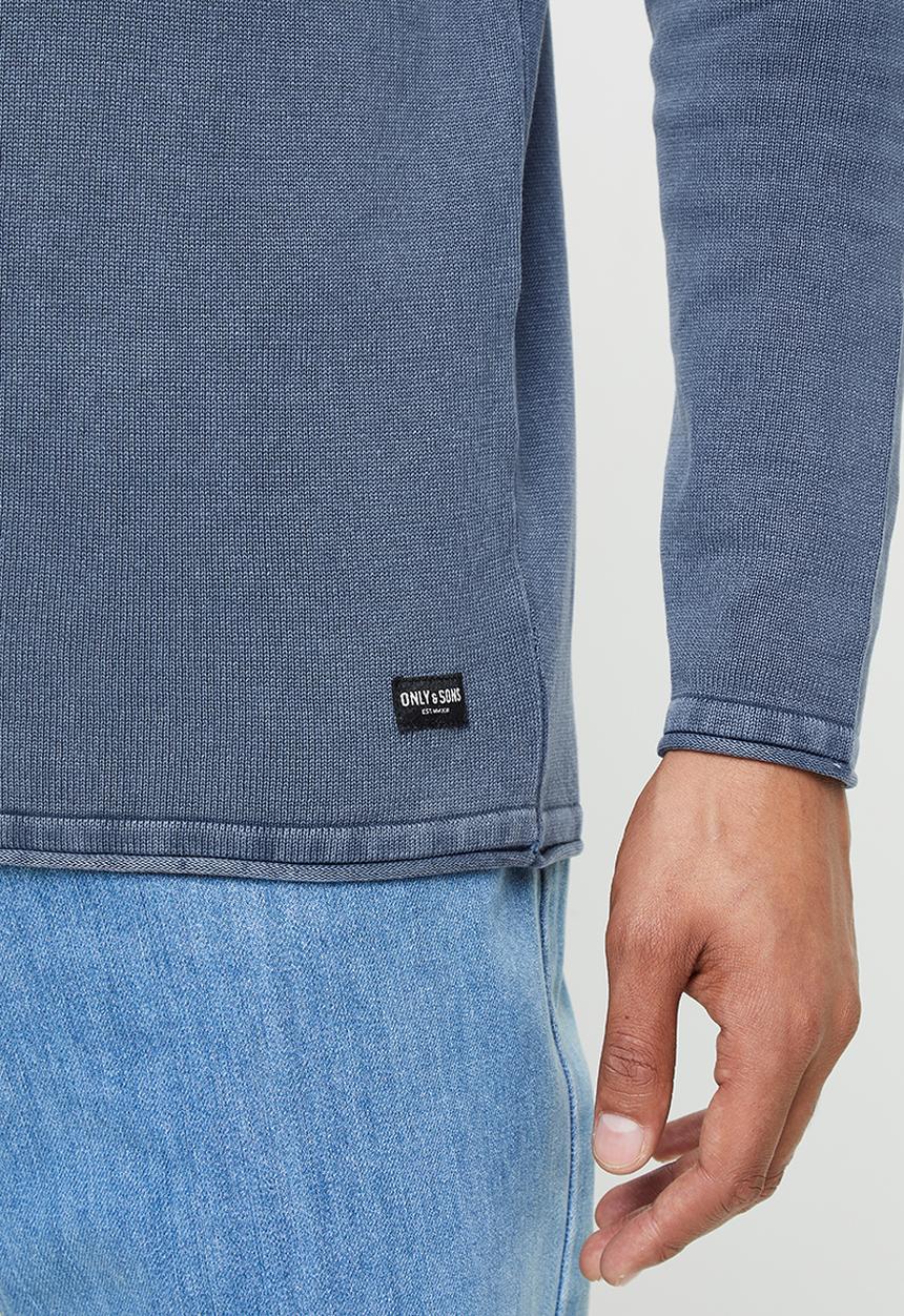 Only & Sons - Garson life 12 wash crew knit - navy