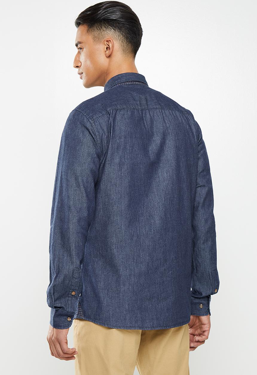 Only & Sons - Ask life ls chambray shirt - blue