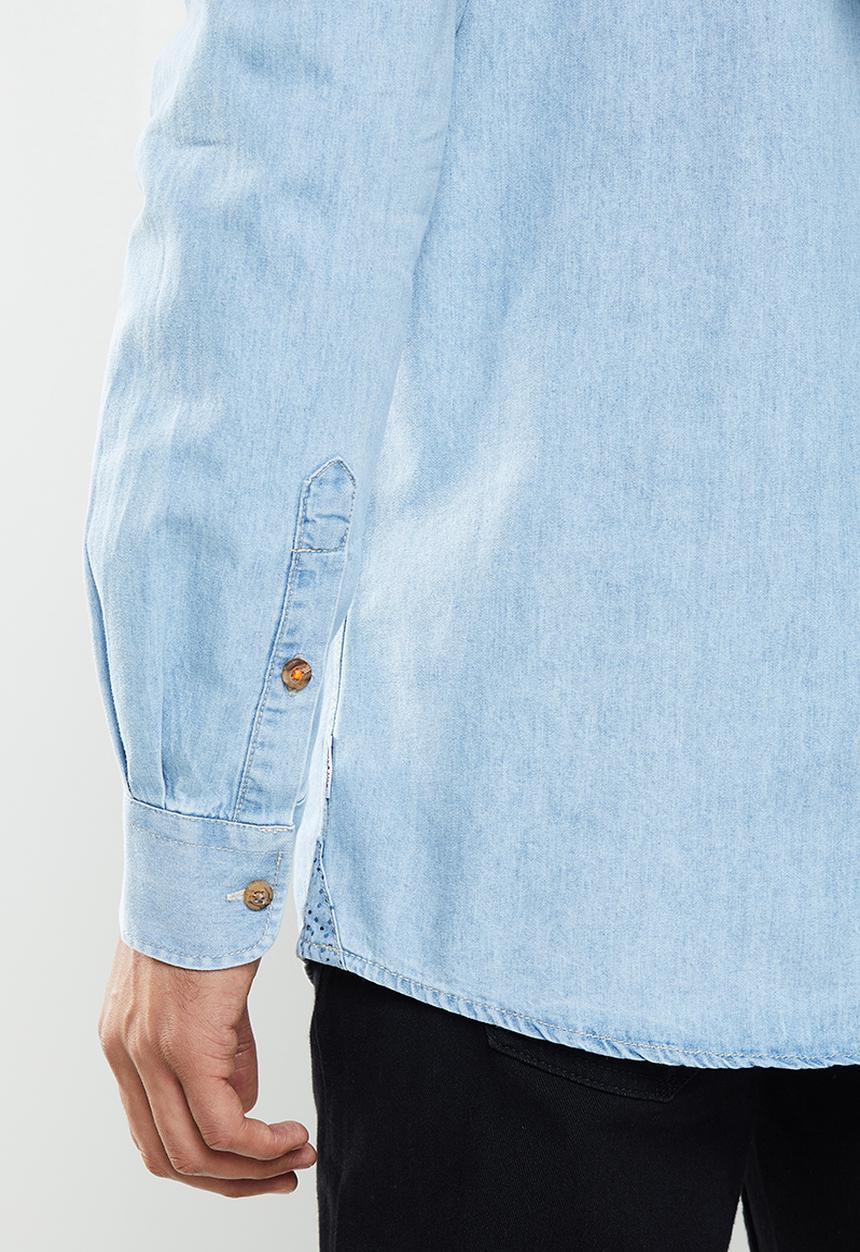 Only & Sons - Ask life ls chambray shirt - light blue