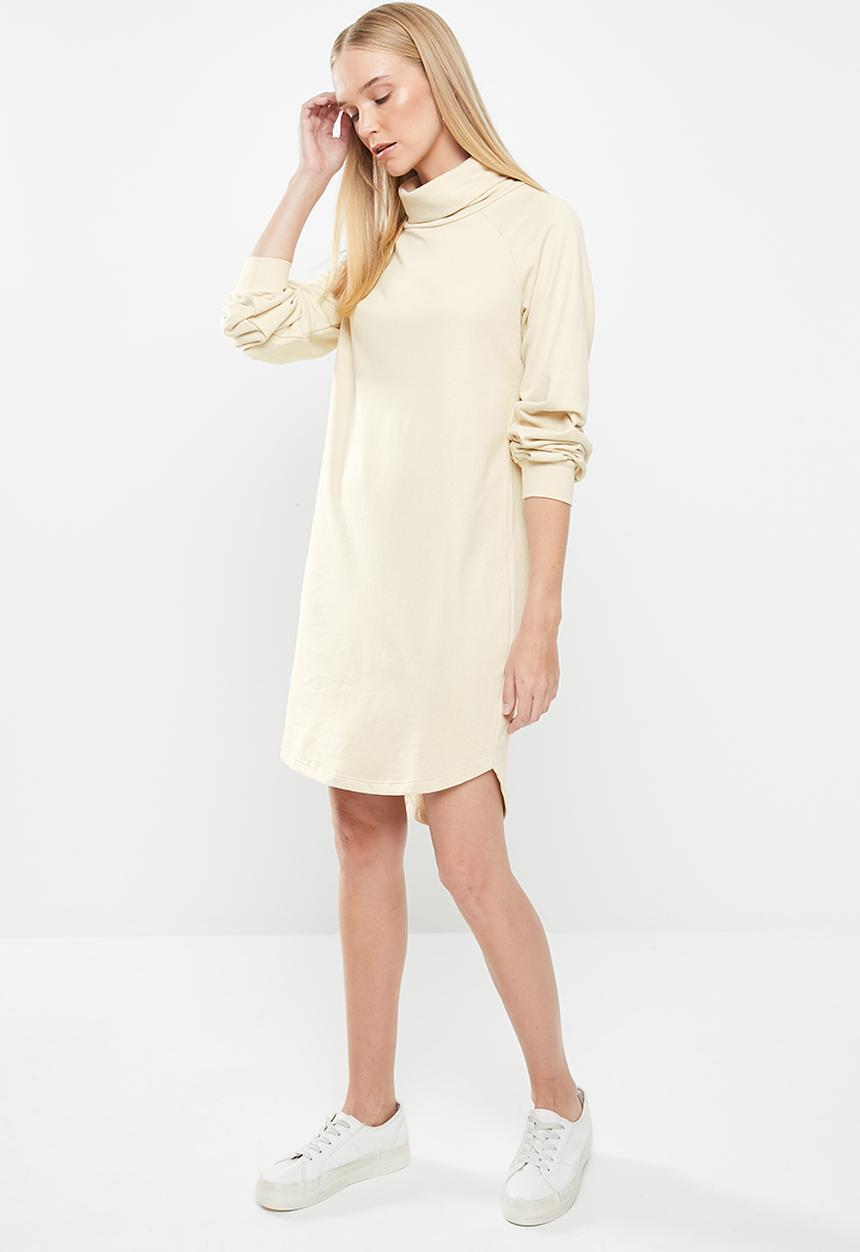 Jacqueline de Yong - Filipina ivy life long sleeve sweat dress - beige 