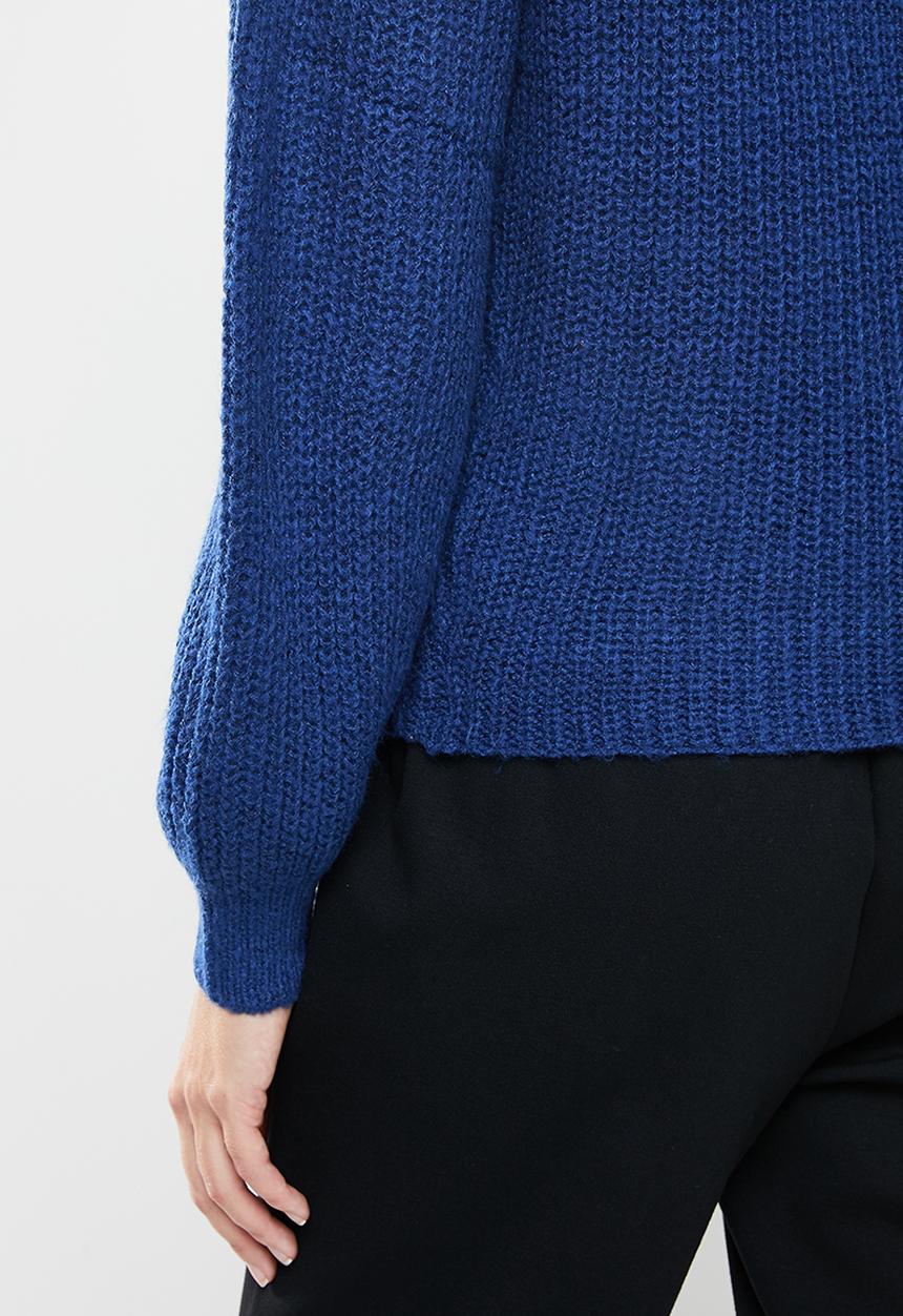 Jacqueline de Yong - Nolia megan long sleeve off-shoulder pullover - blue