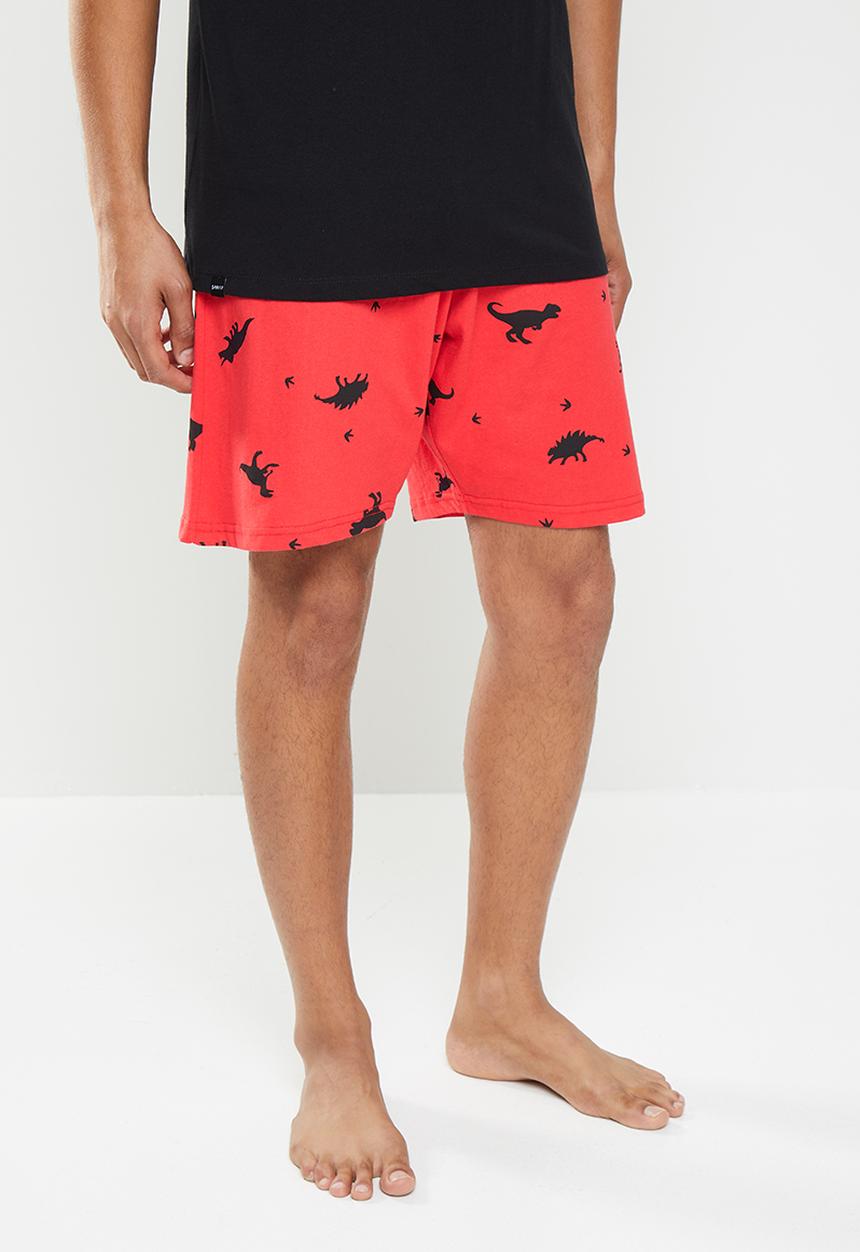 Only & Sons - Anton lounge print shorts - red