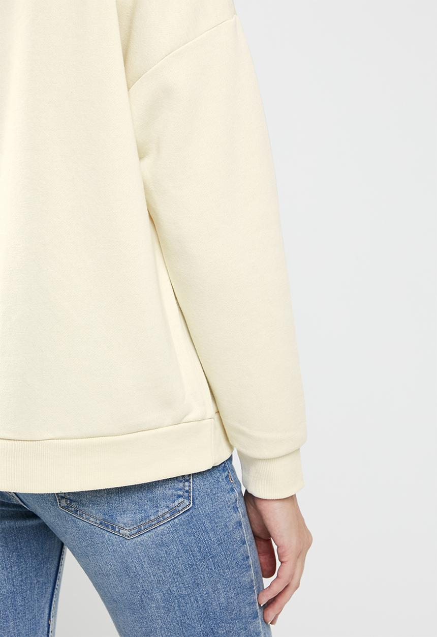 Vero Moda - Lydia long sleeve zip sweat - neutral 