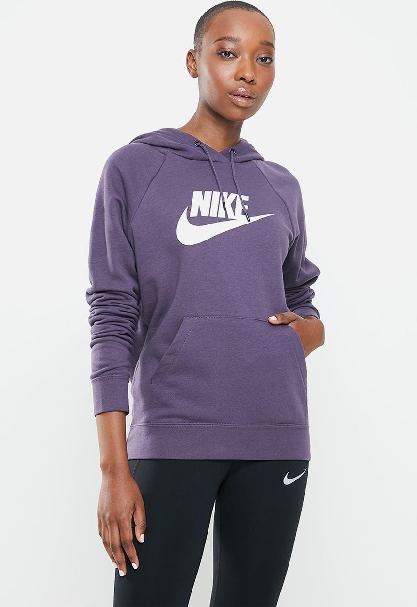 Nike - Nsw essential hoodie hbr -  purple & white 