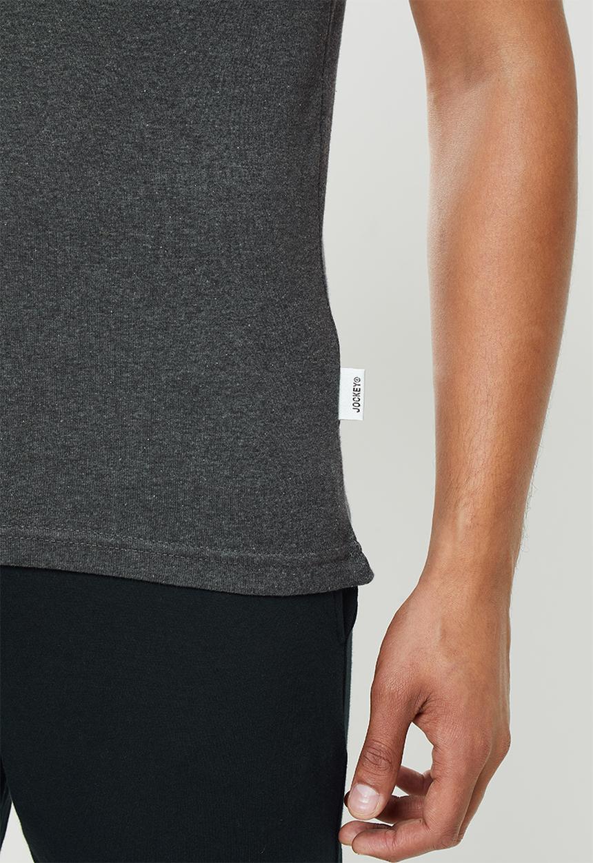 Jockey - 1 Pack jockey graphite melange classic rib vest - grey