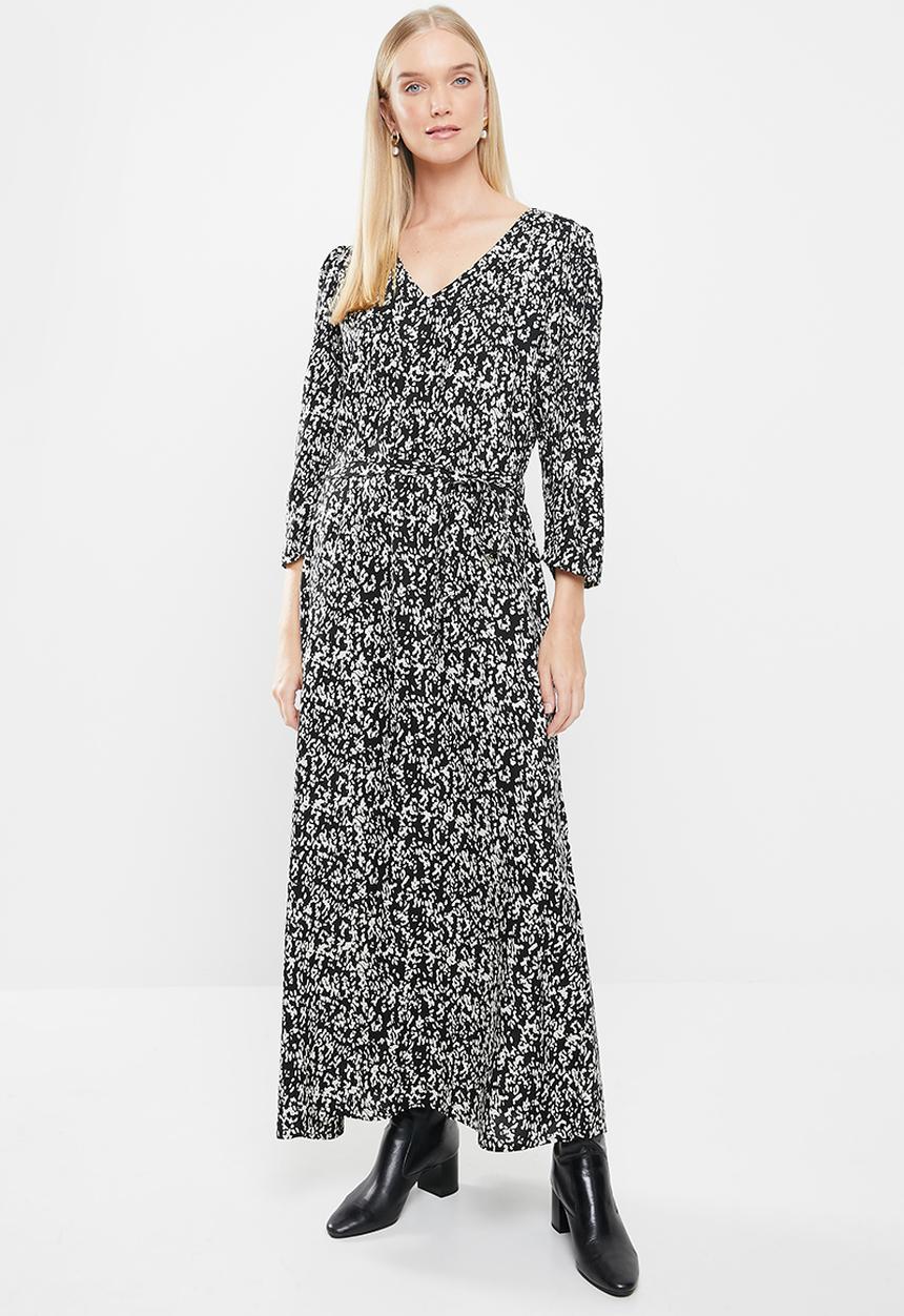 Jacqueline de Yong - Melvin life 7/8 long dress - black & white 