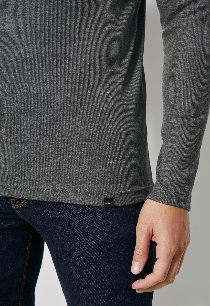 Superbalist - 2-pack sochi long sleeve ribbed roll neck tee - navy & charcoal