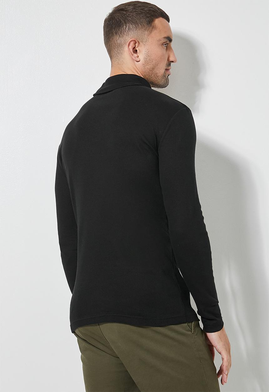 Superbalist - 2-pack sochi long sleeve ribbed roll neck tee - black & white