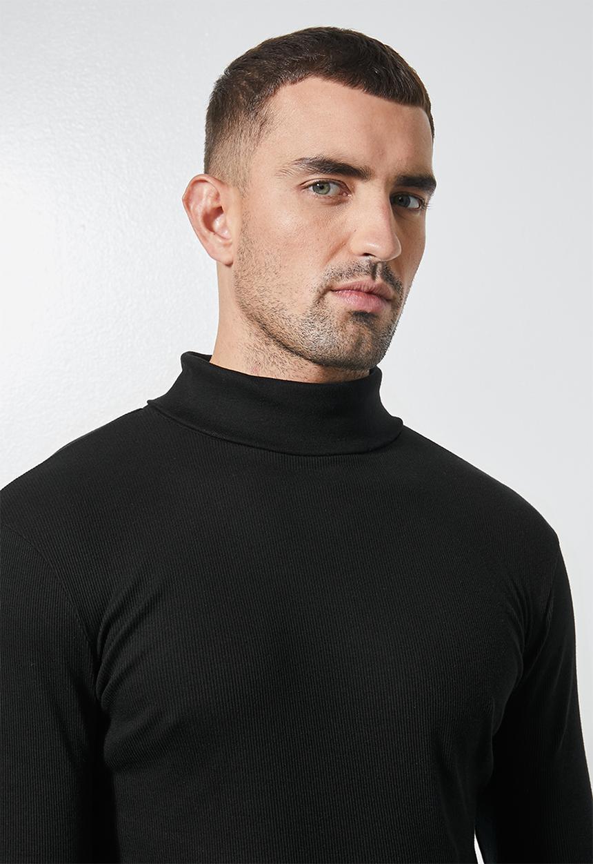 Superbalist - 2-pack sochi long sleeve ribbed roll neck tee - black & white