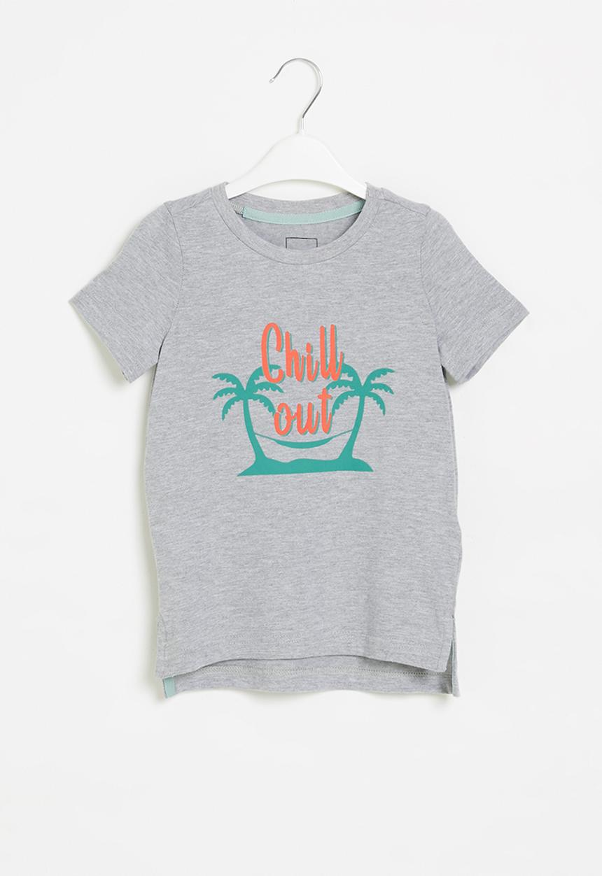 Pop Candy - Younger boys styled short sleeve top - grey