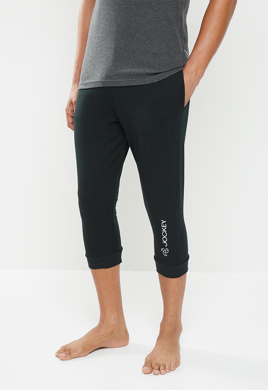 Jockey - 1 Pack plain 3/4 casual sports pants - black