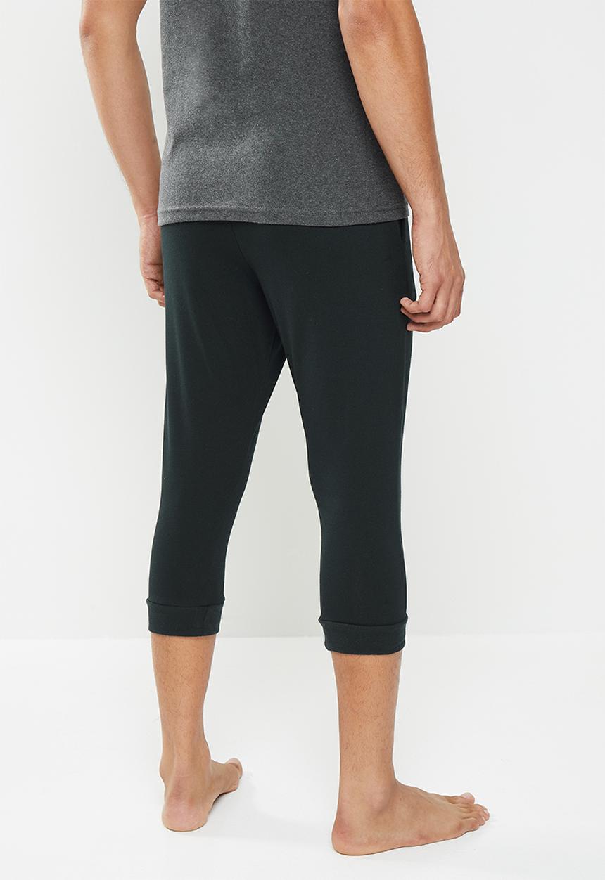 Jockey - 1 Pack plain 3/4 casual sports pants - black