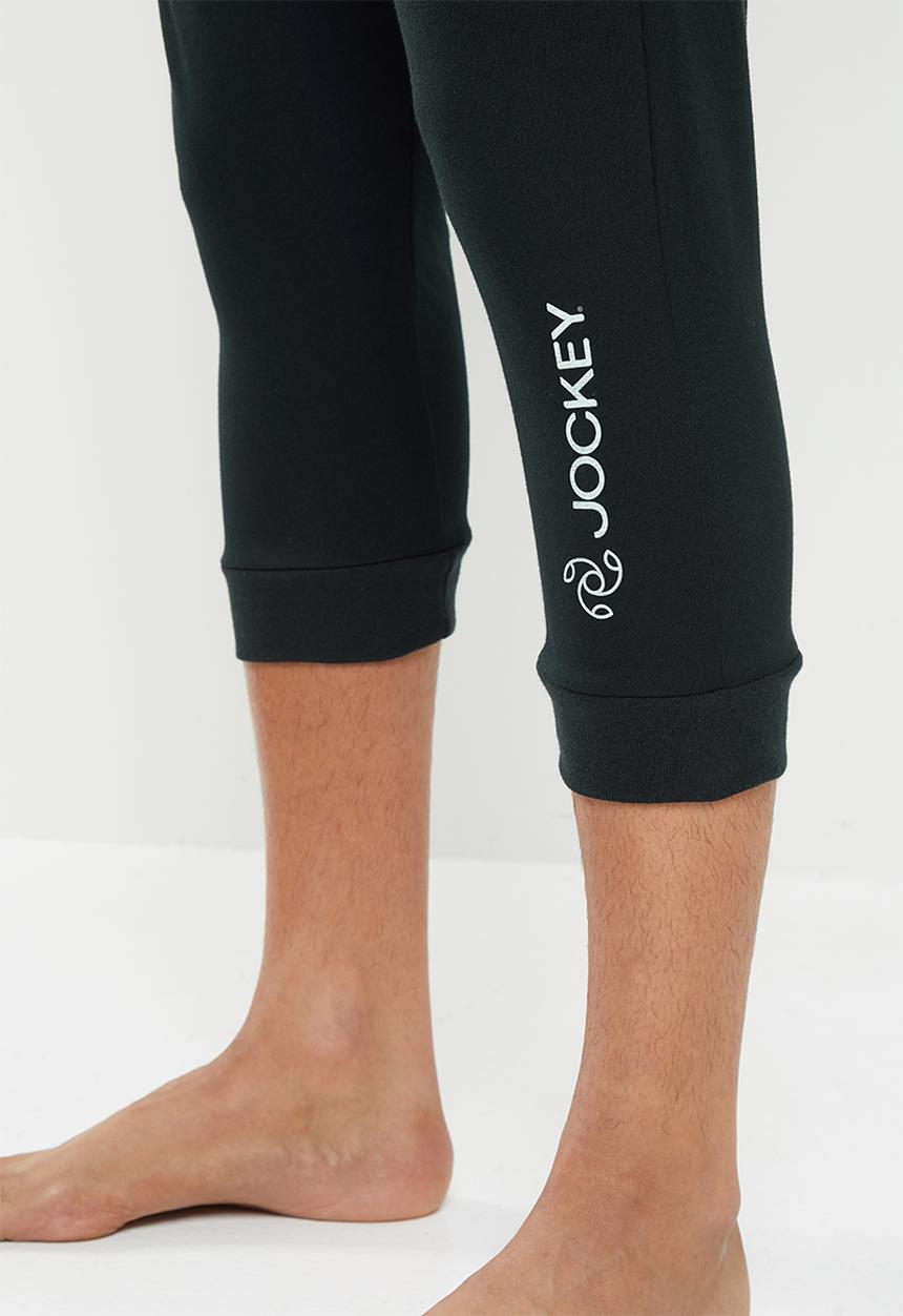 Jockey - 1 Pack plain 3/4 casual sports pants - black