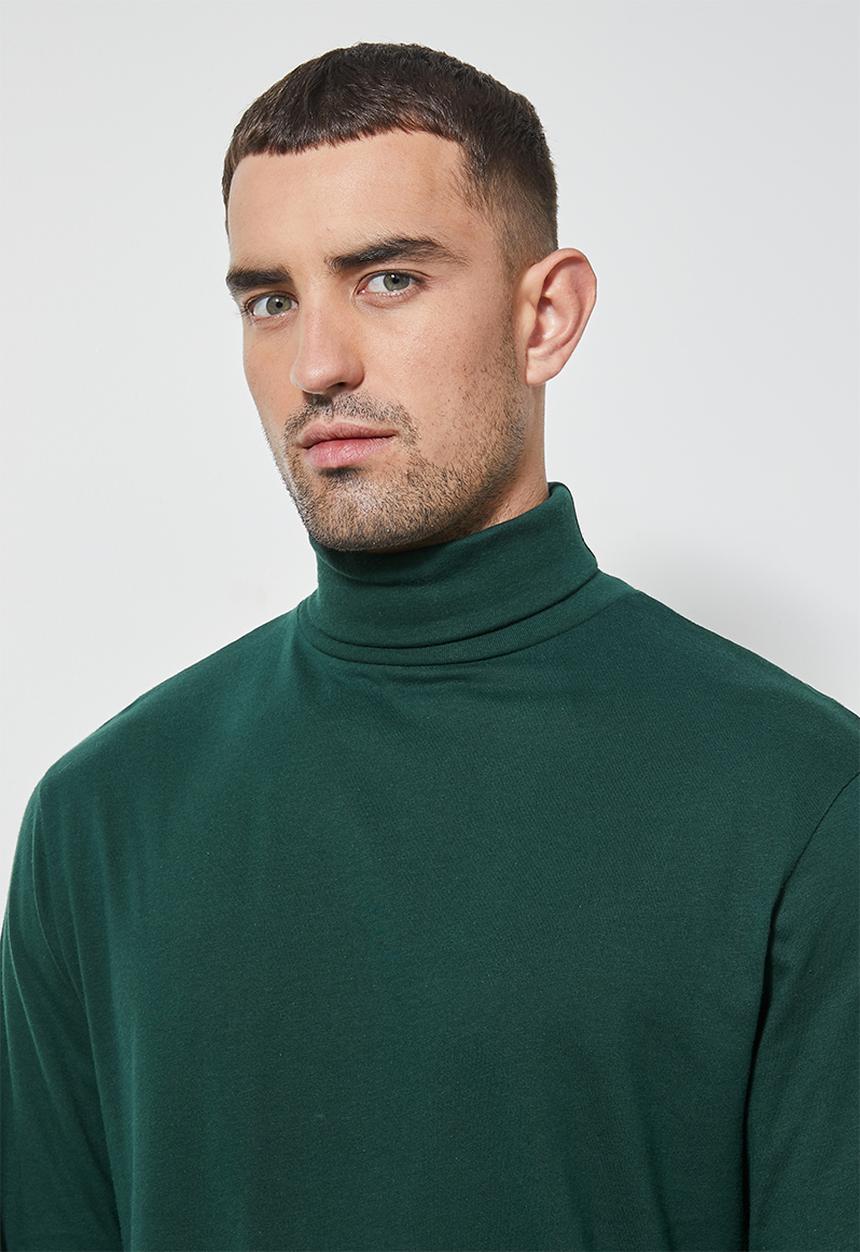 Superbalist - Milan long sleeve roll neck tee - dark green
