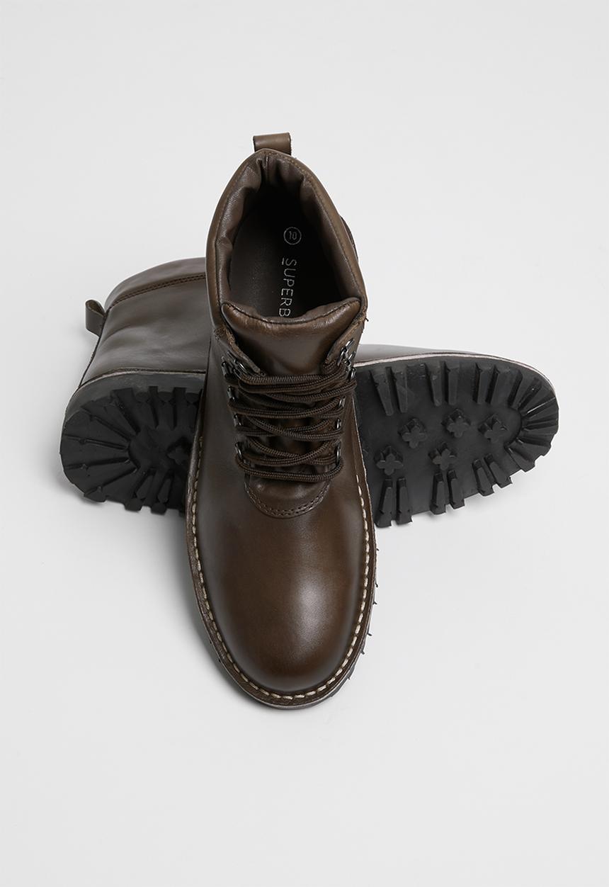 Superbalist - Marvin leather lace-up boot - brown