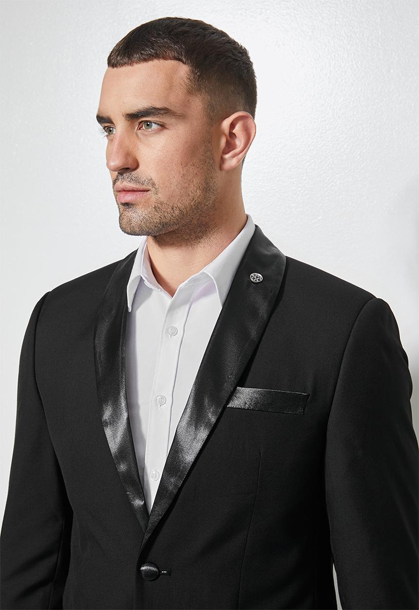 Superbalist - Don fashion slim fit 1-button double vent blazer - black