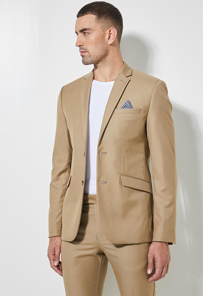 Superbalist - Regent slim fit blazer - wool touch khaki
