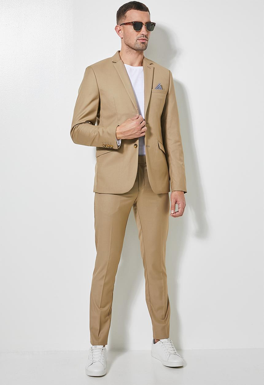 Superbalist - Regent slim fit blazer - wool touch khaki