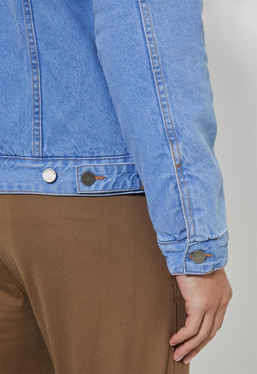 Superbalist - San Fran sherpa lined denim trucker jacket - blue