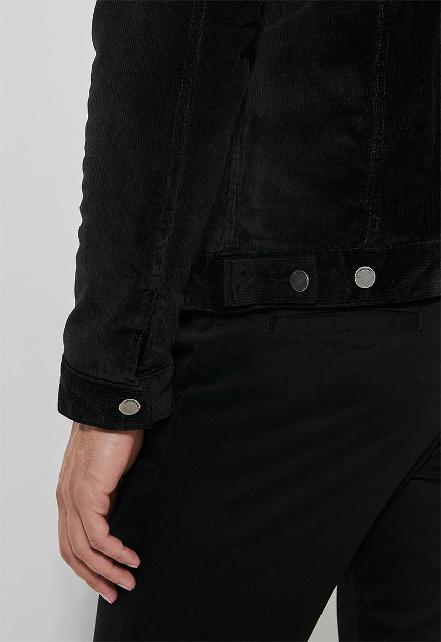 Superbalist - San Fran sherpa lined corduroy trucker jacket - black