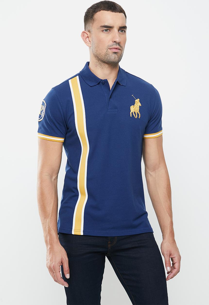 POLO - Calvin short sleeve tape fashion golfer - navy