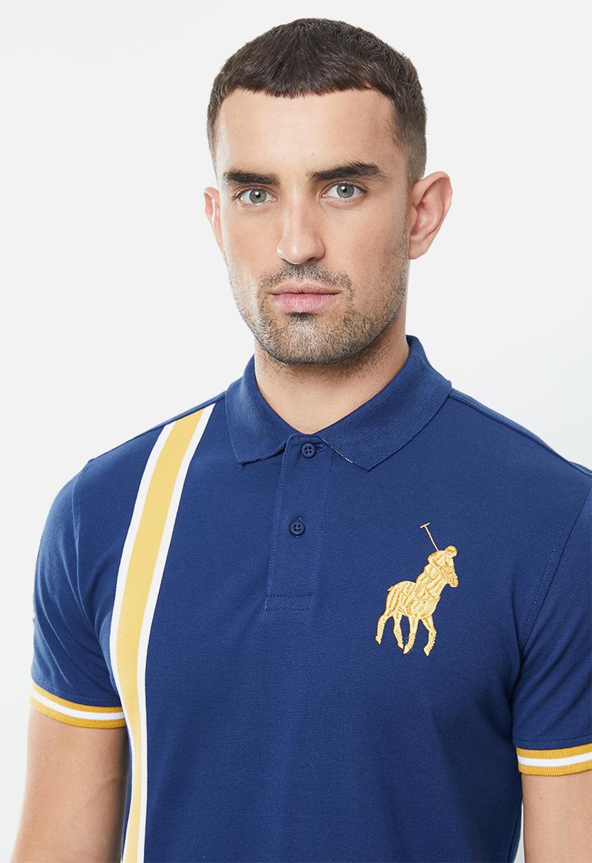POLO - Calvin short sleeve tape fashion golfer - navy