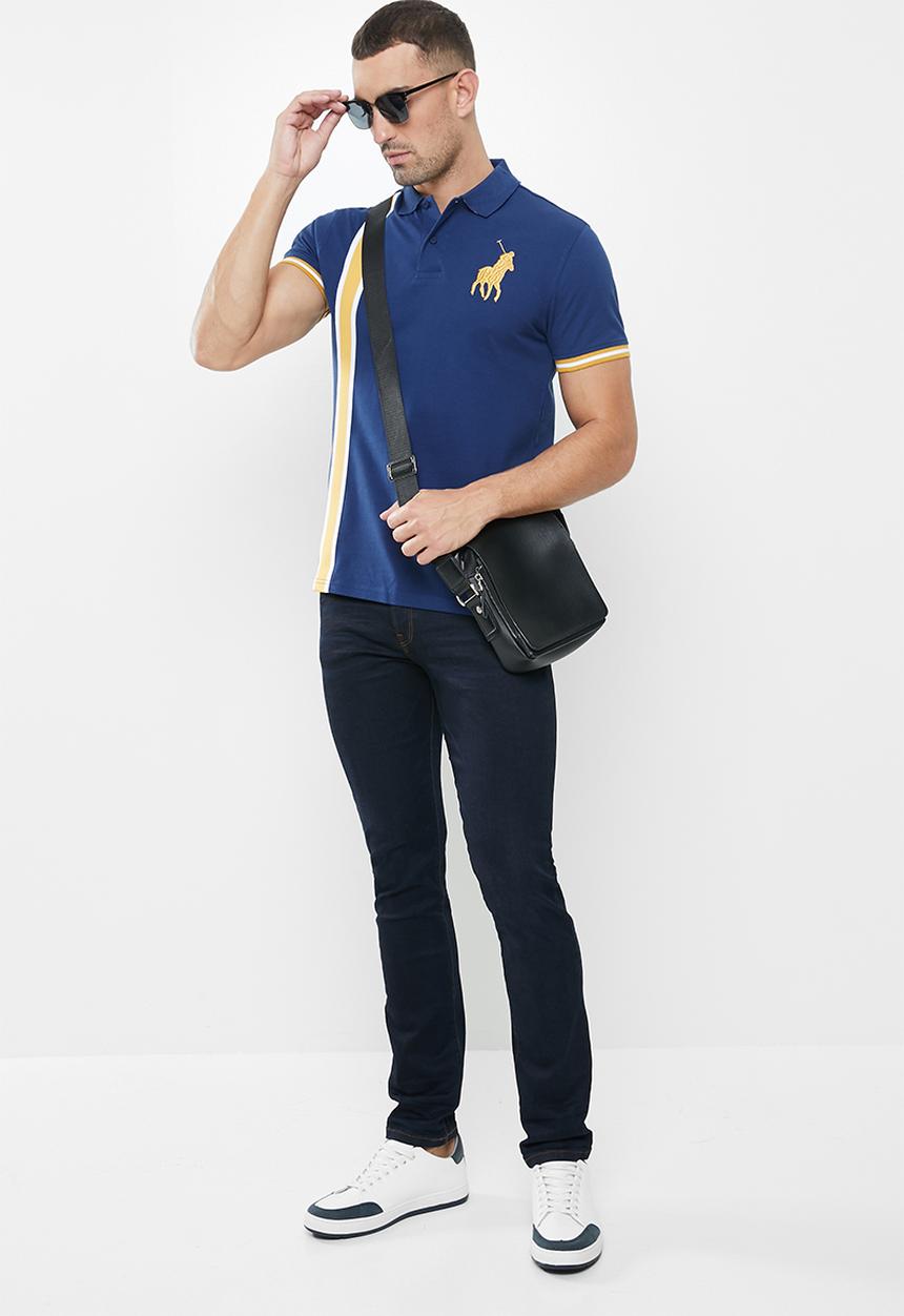 POLO - Calvin short sleeve tape fashion golfer - navy