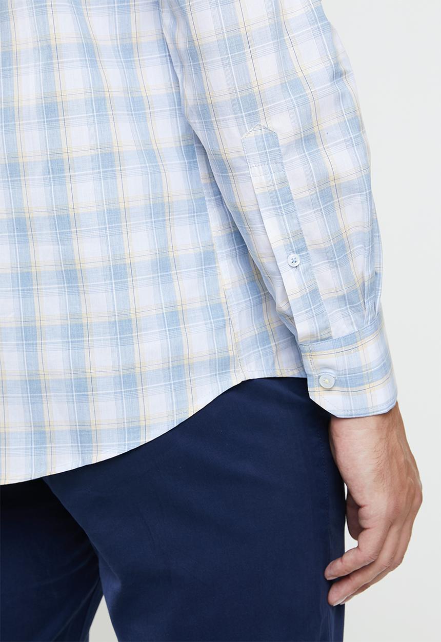 POLO - Luis check signature long sleeve shirt - yellow