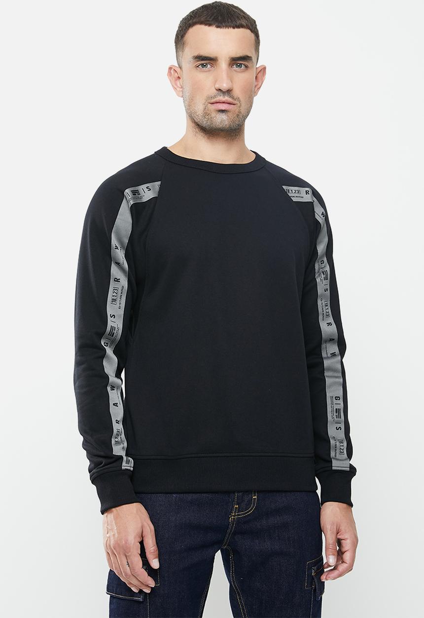 G-STAR - Raglan taping r l\s sweat - dk black