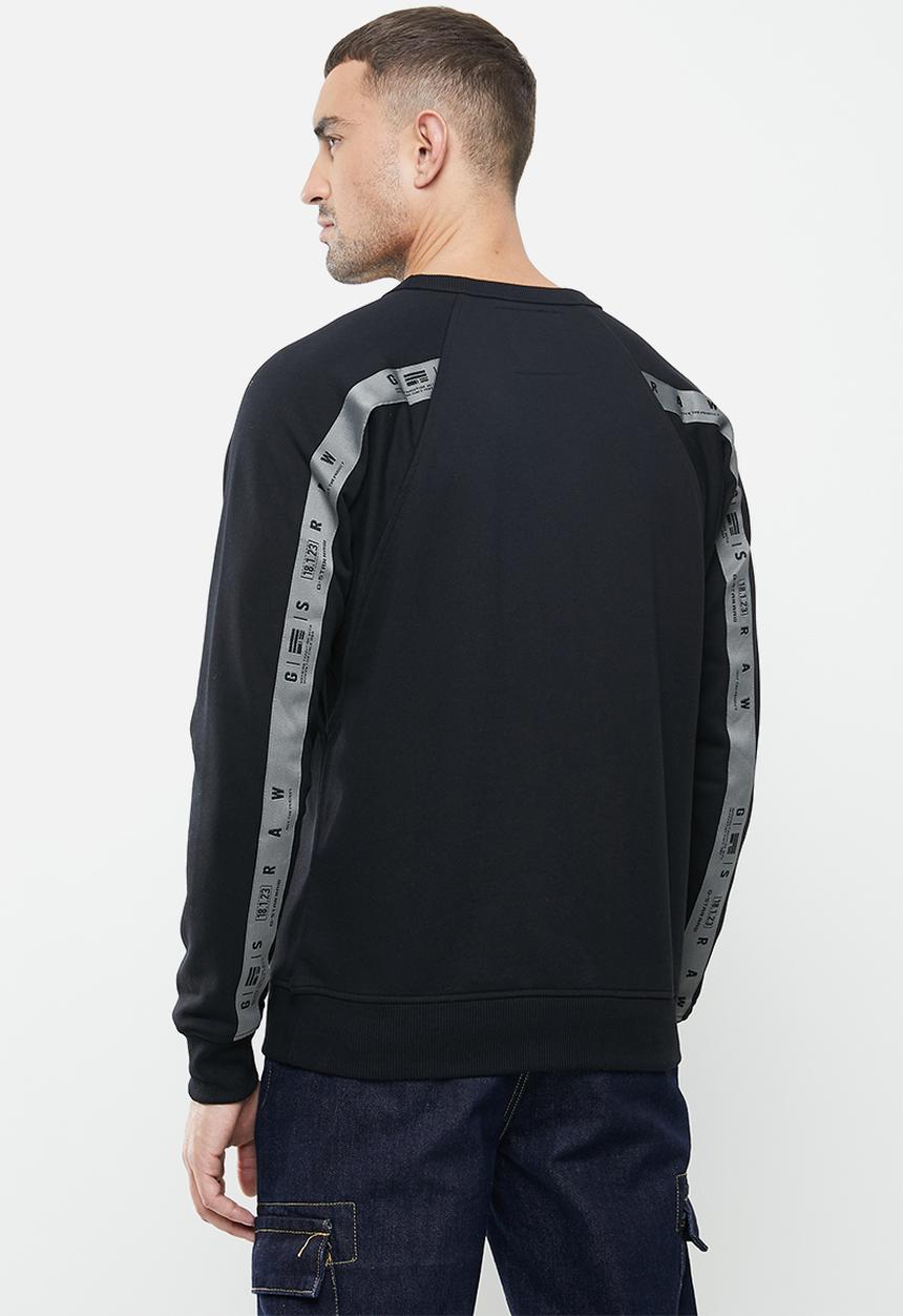 G-STAR - Raglan taping r l\s sweat - dk black
