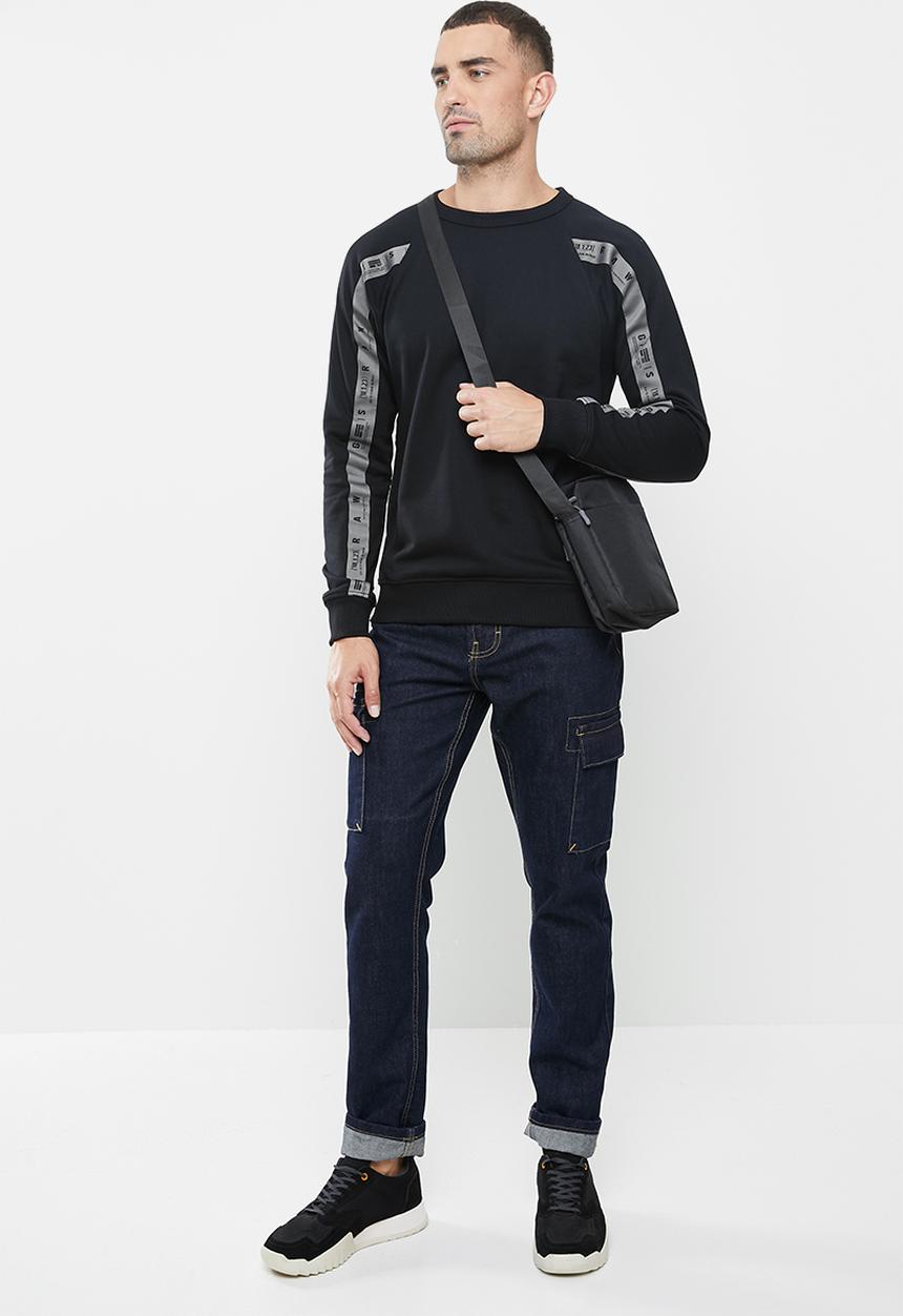 G-STAR - Raglan taping r l\s sweat - dk black